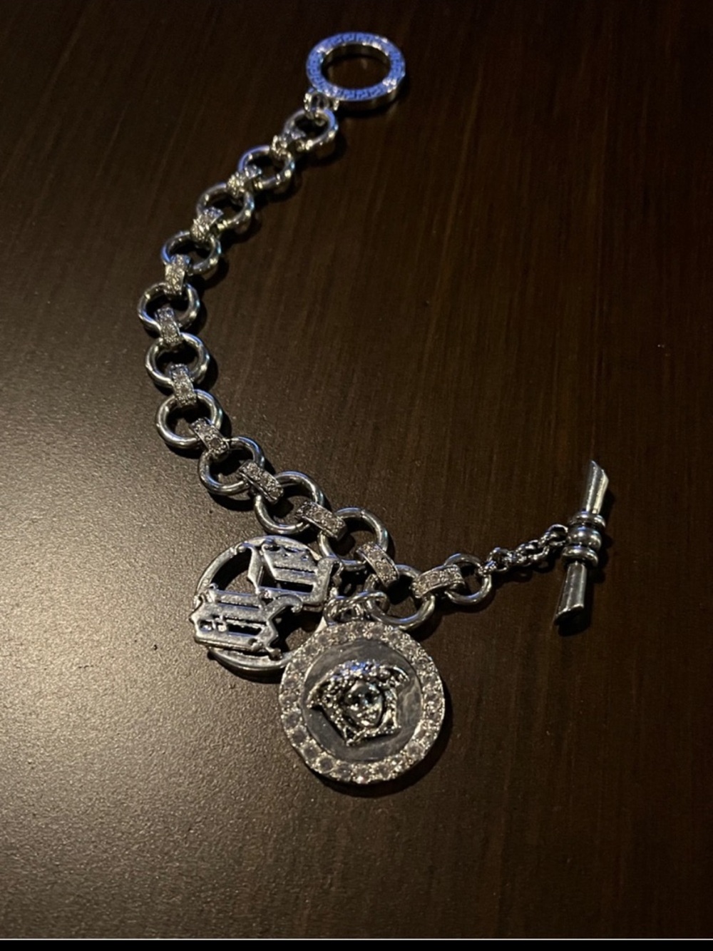 Donatella Versace Charm Bracelet with Medallion and Ring Accents
